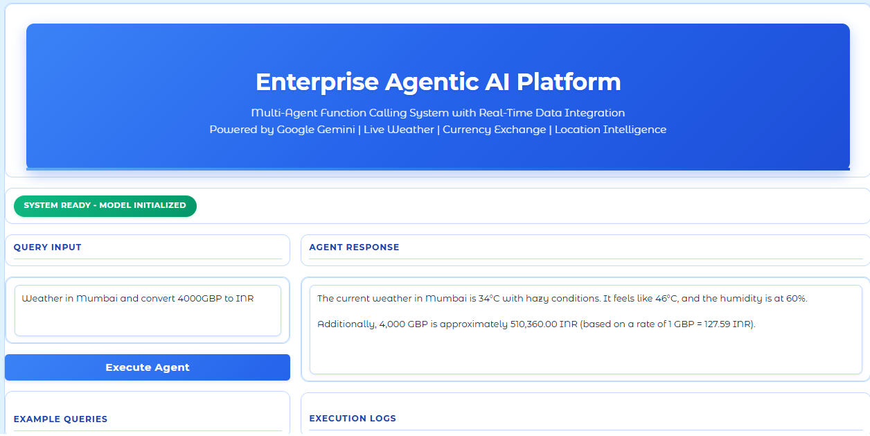 Enterprise Agentic AI Platform