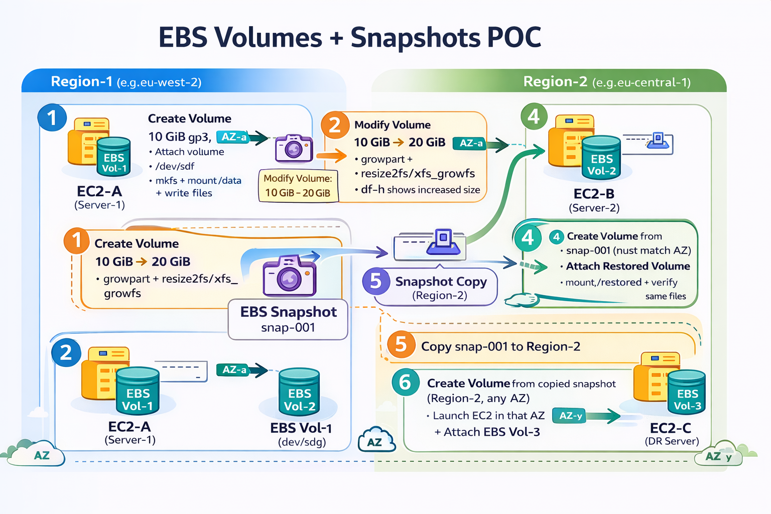 Volumes and Snapshots in AWS